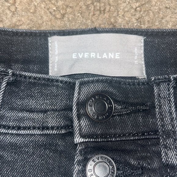 Everlane The Authentic Stretch High Rise Skinny Button Fly Washed Black 25 - Picture 8 of 9
